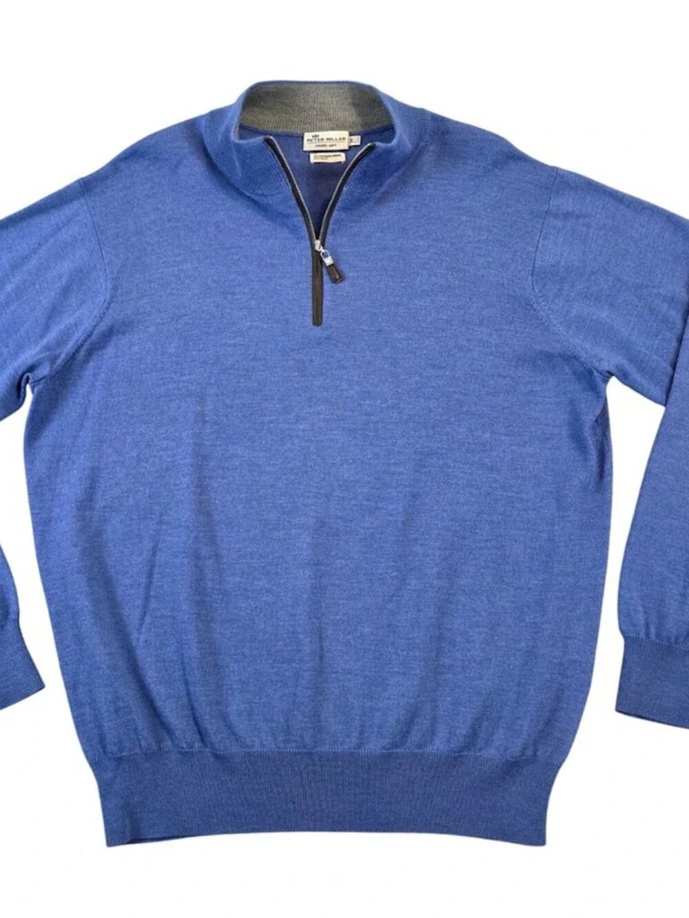 Peter Millar Crown Soft Merino Wool Silk Quarter Zip Sweater Men's Size XL